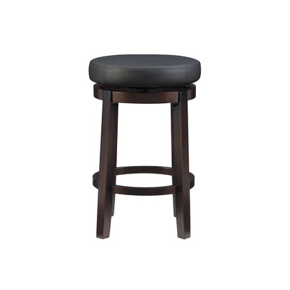 Maya black 24-inch counter stool with a sleek wooden seat and metal legs, stylish furniture piece by Start2Finish