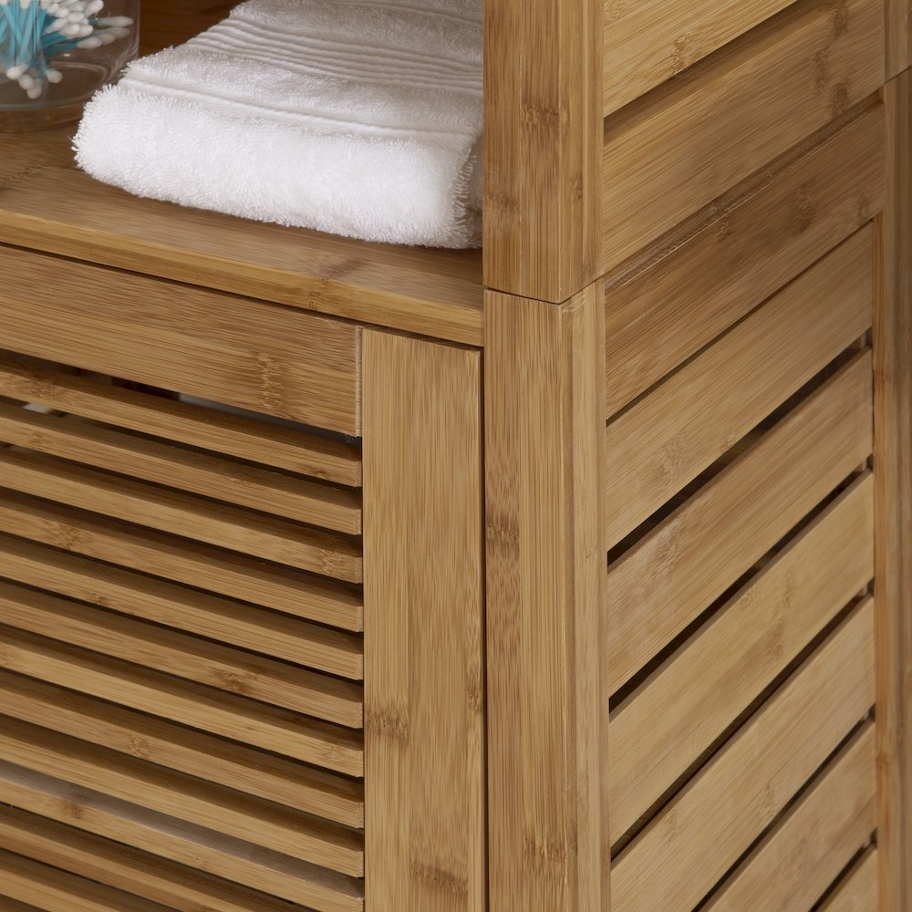 Start2Finish Bracken Tall Bath Cabinet with storage shelves and sleek design, perfect for bathroom organization.