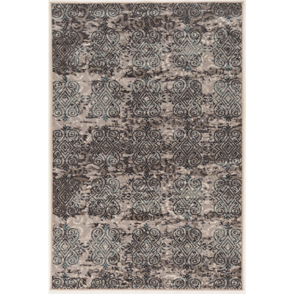 Vintage Clara Grey and Blue 8x10 rug by Start2Finish featuring intricate patterns and a soft, traditional design.