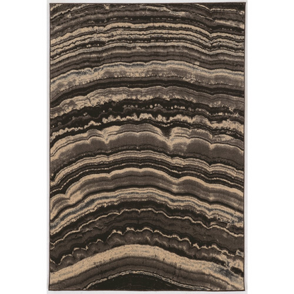 Start2Finish Masters Xylem brown and cream 5x7.6 rug with geometric pattern, soft woven texture, and stylish design.
