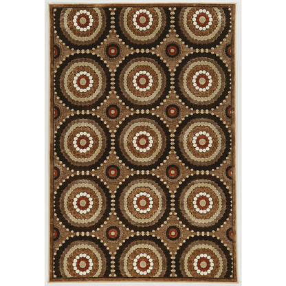 Start2Finish Hi Lo Cylinders brown and beige 8x10 rug showcasing a textured geometric pattern and plush pile.