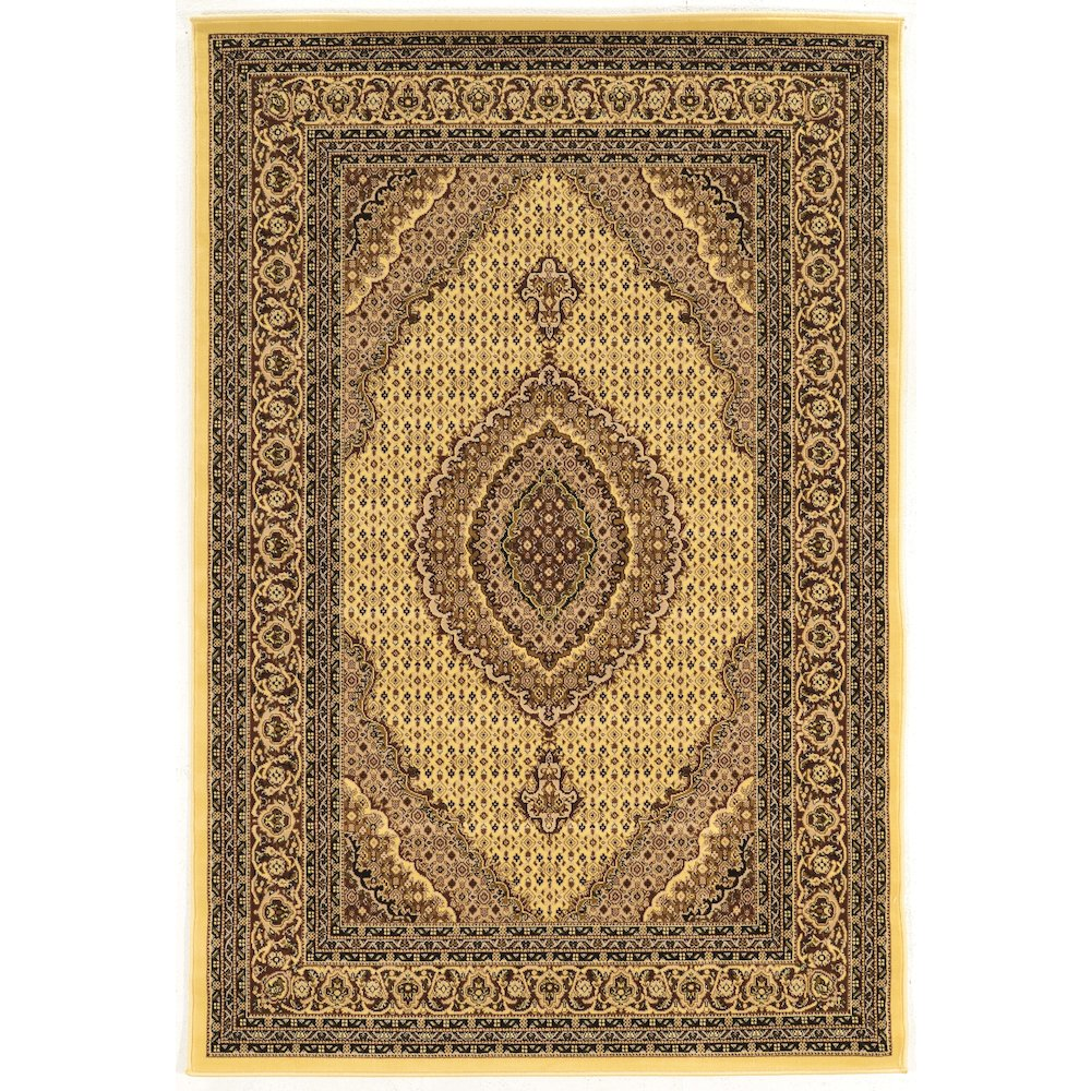 Start2Finish Persian Treasures Mahi Tabriz cream rug with intricate patterns, 8x10 size, showcasing traditional Persian design.