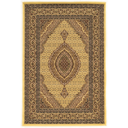 Start2Finish Persian Treasures Mahi Tabriz cream rug with intricate patterns, 8x10 size, showcasing traditional Persian design.