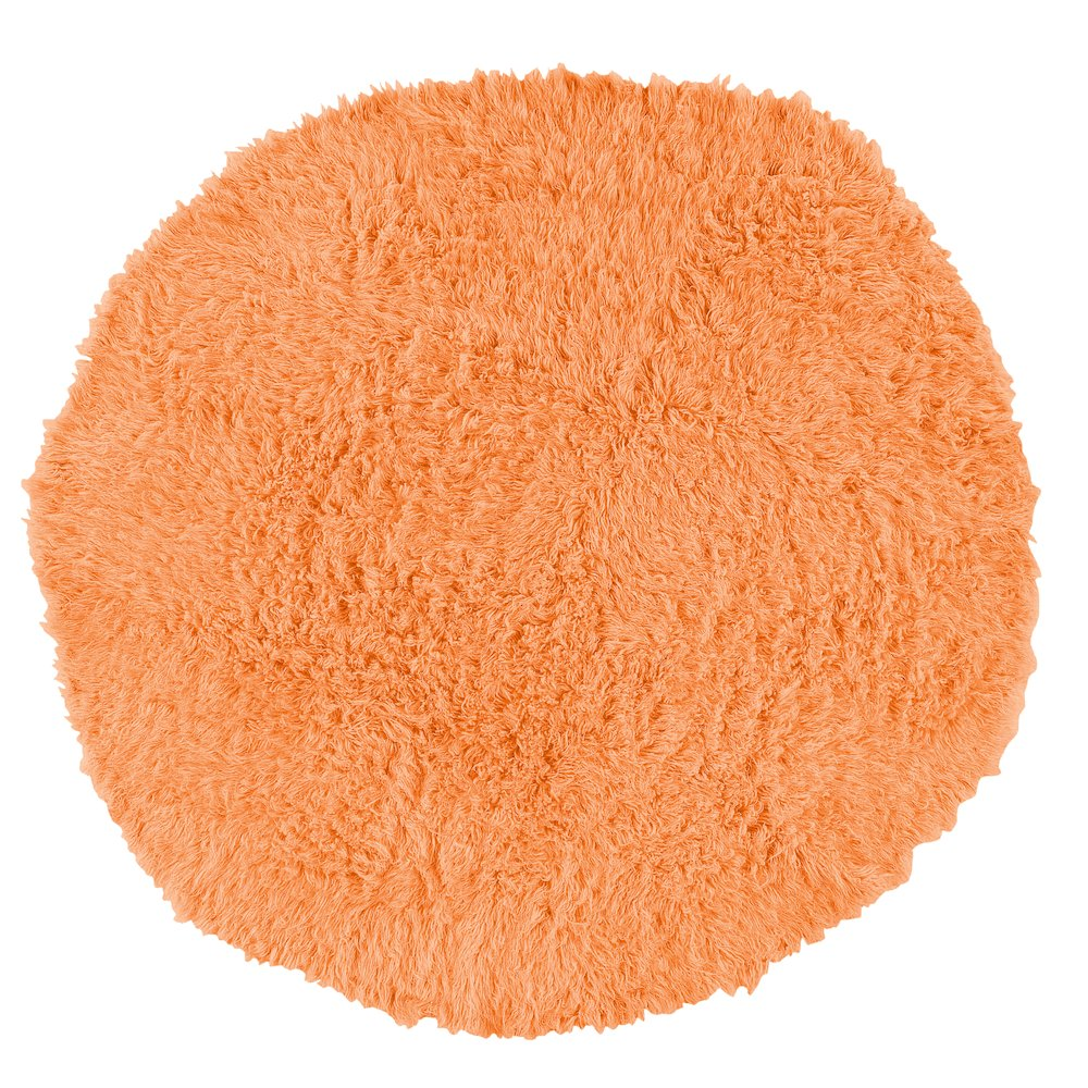 Start2Finish 1400g Sherbet Flokati Rug showcasing plush, textured orange and cream fibers in a cozy, decorative rug.