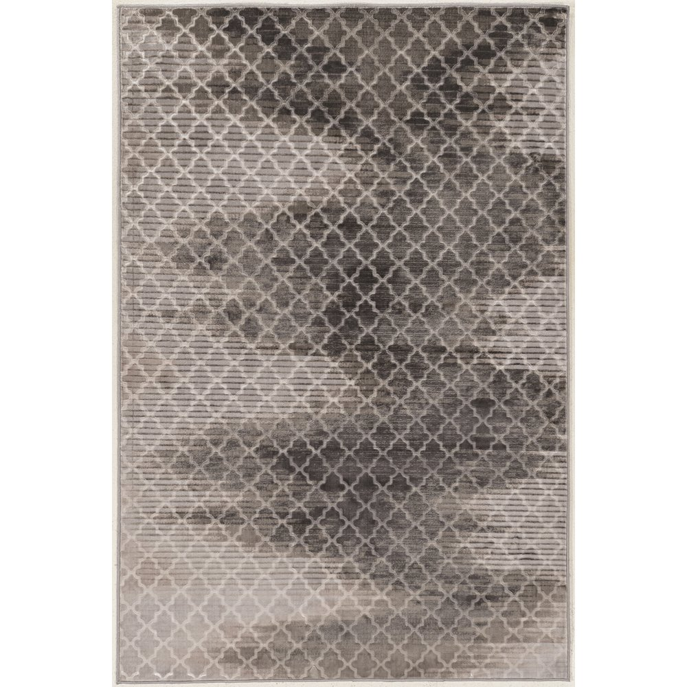 Gray and black zigzag patterned Evolution Trellis rug by Start2Finish, 5x7.6 feet, showcasing a modern geometric design.