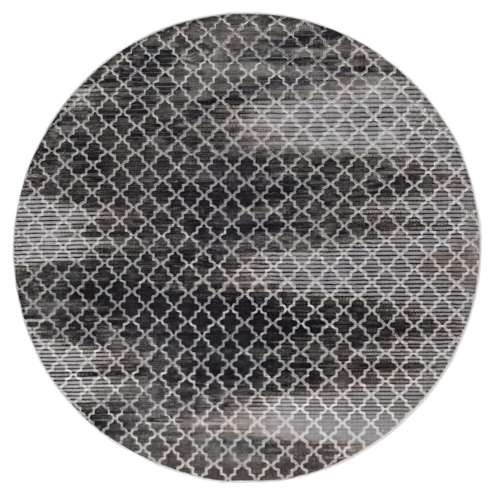 Start2Finish Evolution Trellis ZigZag grey and black 8R rug with geometric zigzag pattern and textured design.