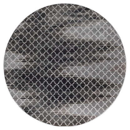 Start2Finish Evolution Trellis ZigZag grey and black 8R rug with geometric zigzag pattern and textured design.