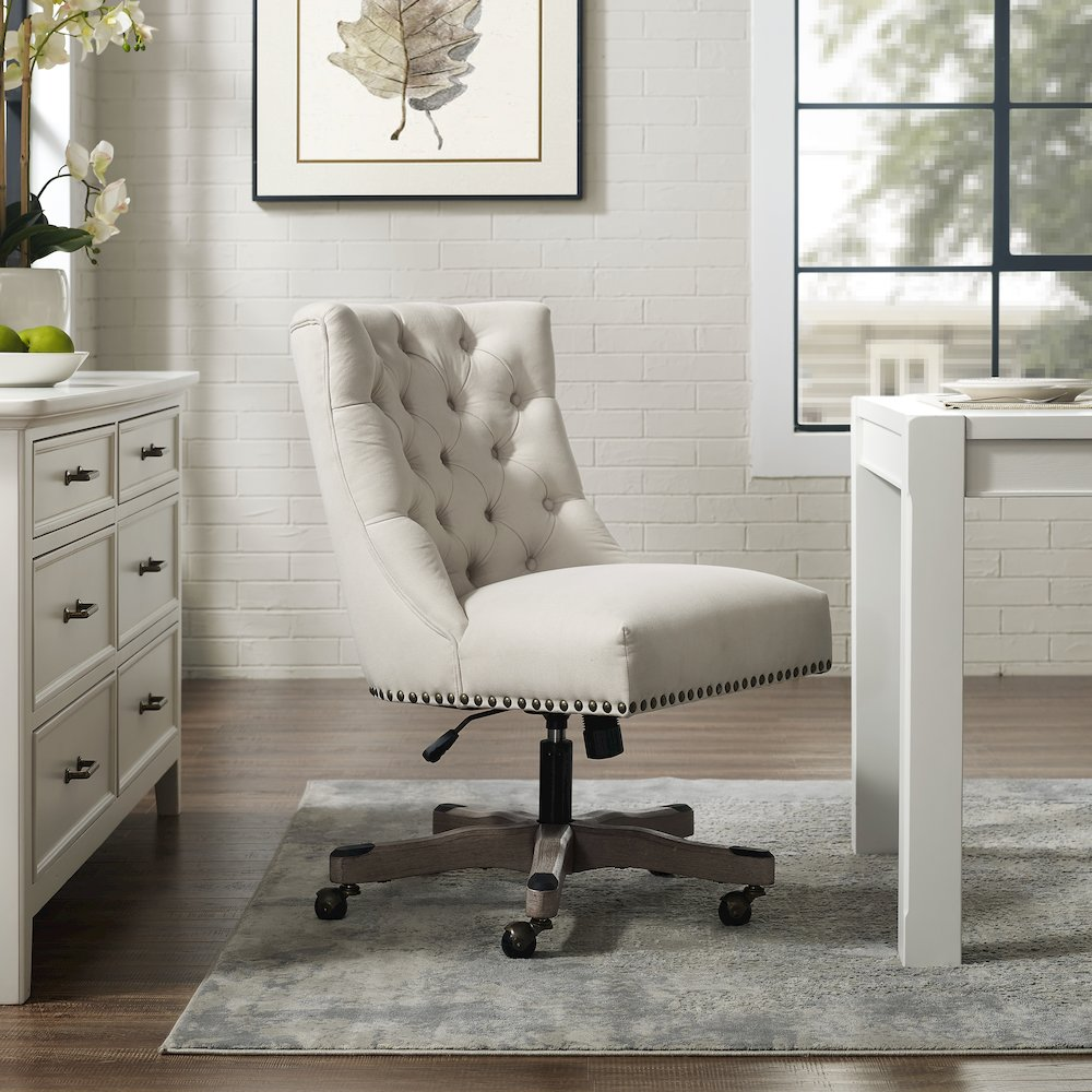 Start2Finish Della Natural Office Chair with cushioned seat, ergonomic design, and adjustable height for comfortable workspace seating.