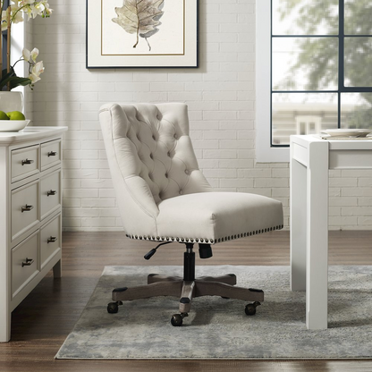 Start2Finish Della Natural Office Chair with cushioned seat, ergonomic design, and adjustable height for comfortable workspace seating.