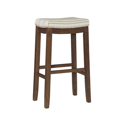 Claridge natural wood bar stool by Start2Finish featuring a sleek, modern design with a sturdy base and comfortable seat.