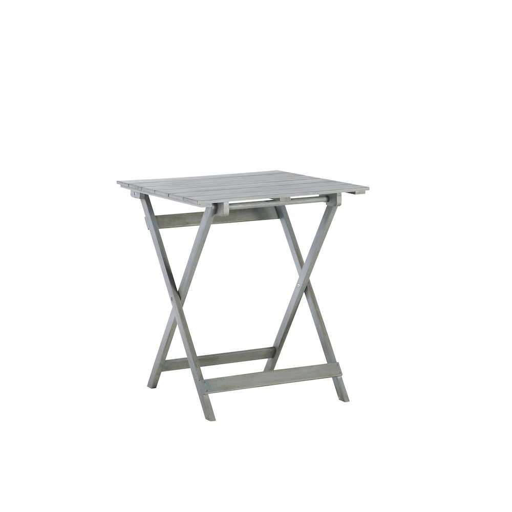Gray three-piece square table set by Start2Finish with sleek surfaces and sturdy legs, perfect for a modern dining or workspace.