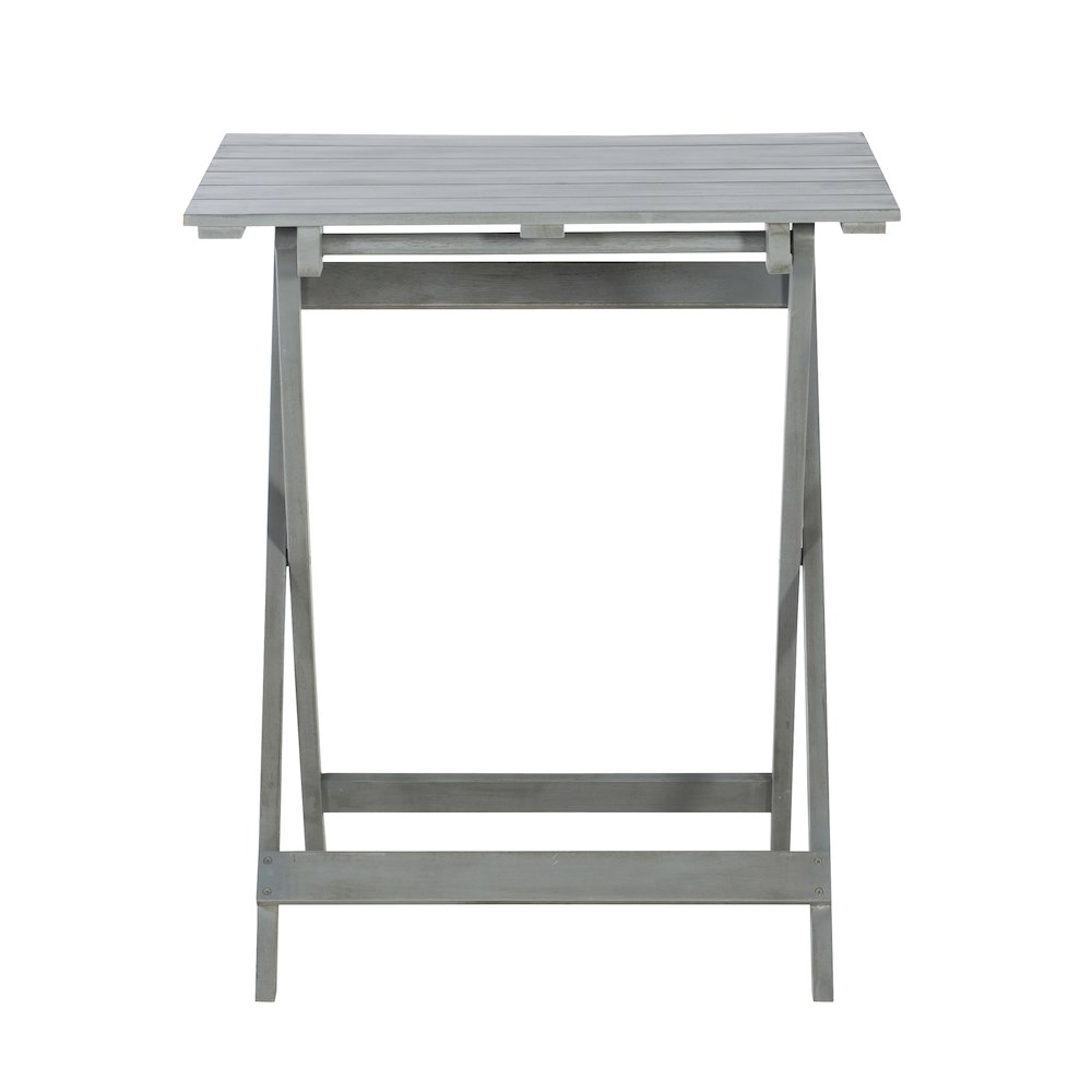 Rockport gray three-piece square table set by Start2Finish, showing a modern dining table with matching chairs.