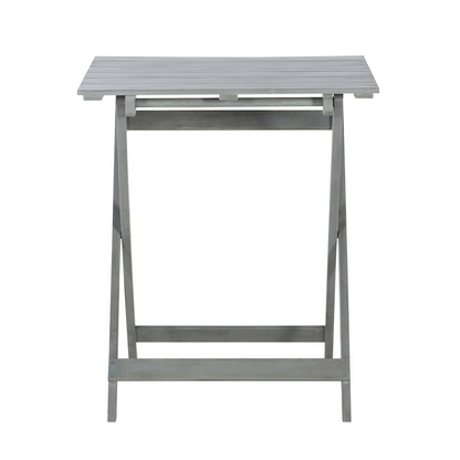 Rockport gray three-piece square table set by Start2Finish, showing a modern dining table with matching chairs.