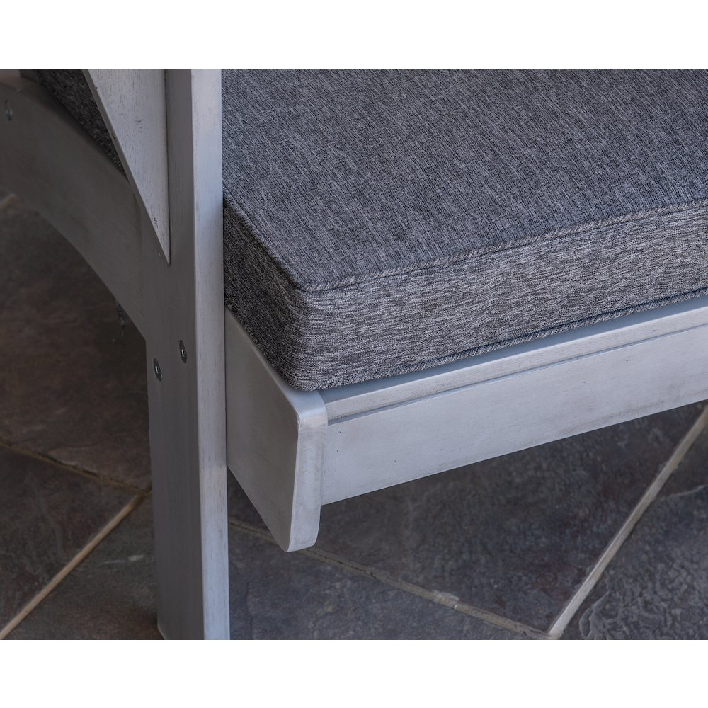 Start2Finish Rockport gray outdoor chair with a sturdy frame and cushioned seat, ideal for patio or garden relaxation.