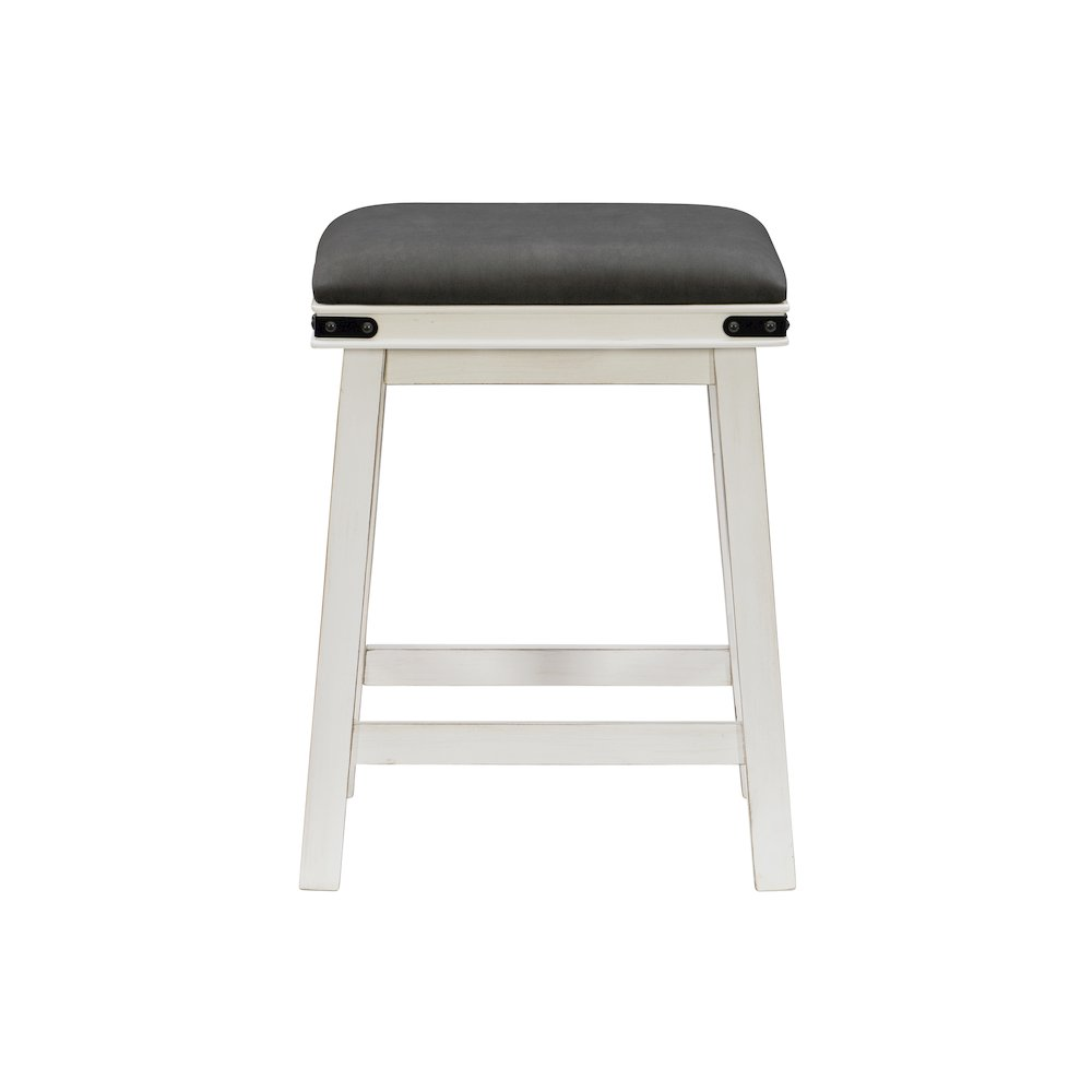 White Serrano Counter Stool by Start2Finish, featuring a modern design with a cushioned seat and sturdy legs for kitchen or bar area.