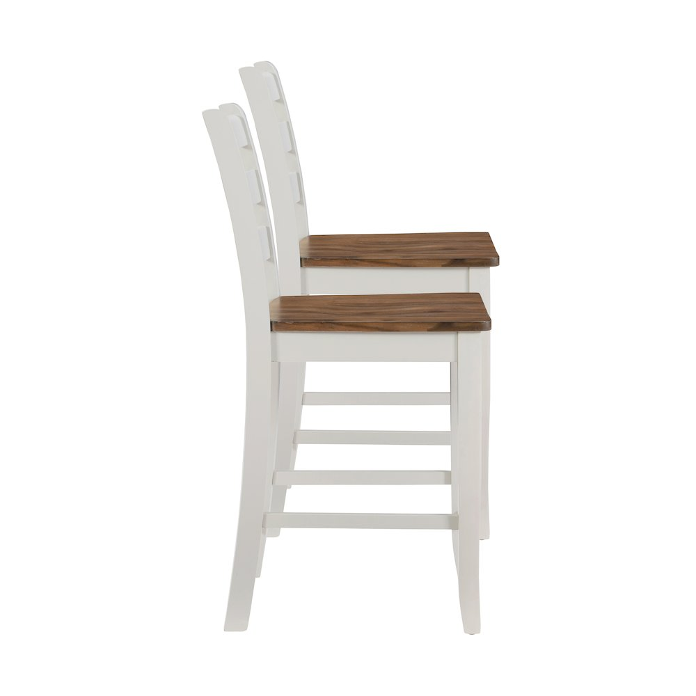 Start2Finish Colm counter stool with wooden legs and upholstered seat, shown in a modern, beige fabric finish.