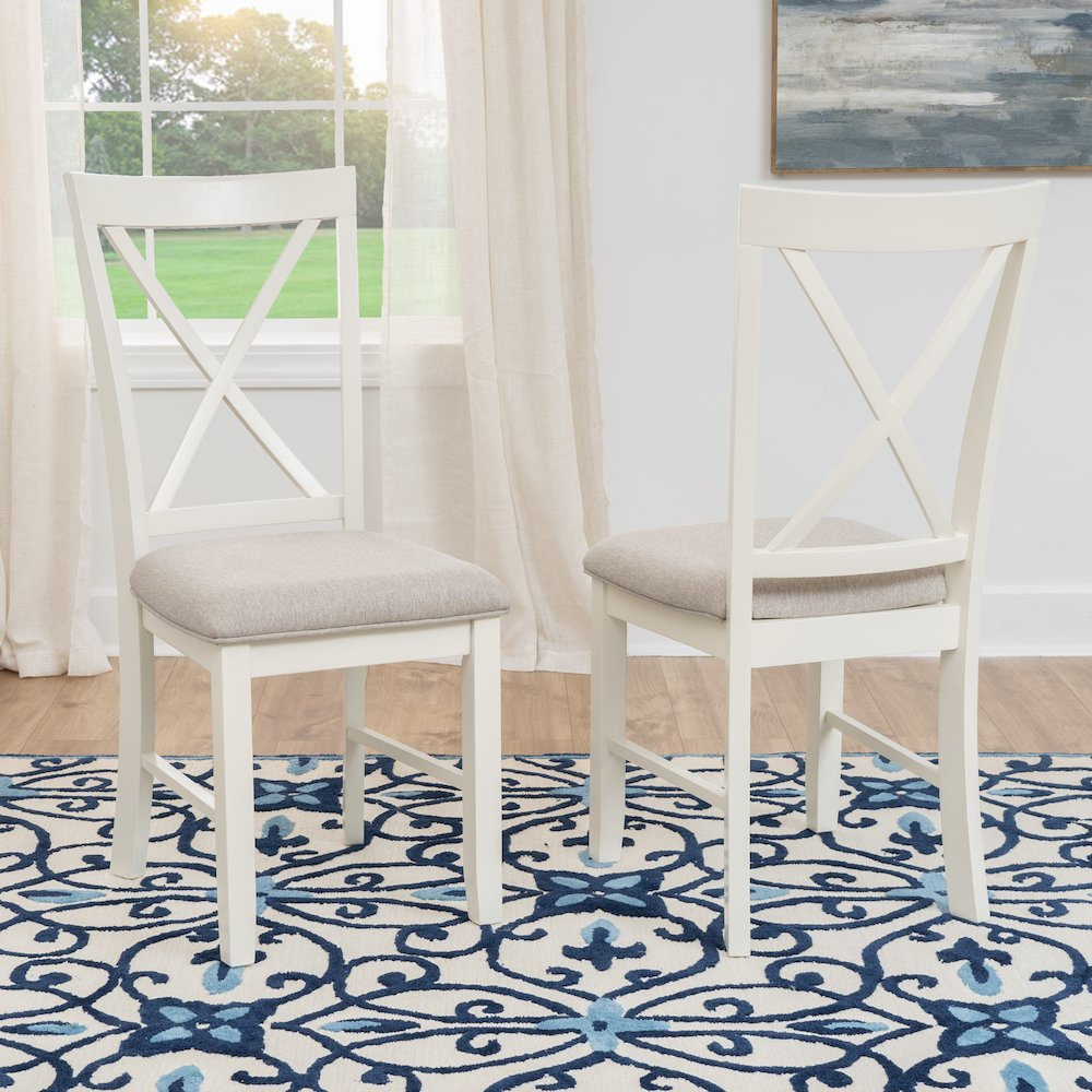 Start2Finish Jane Grey side chair with a modern design, featuring a cushioned seat and sleek wooden legs.