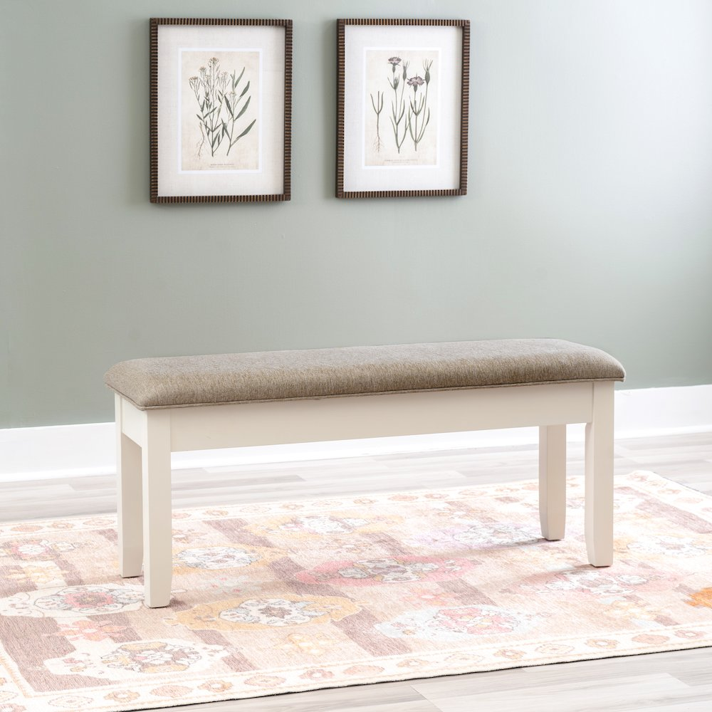 Jane Brown wooden bench by Start2Finish with a smooth finish and sturdy legs, perfect for indoor or outdoor seating.