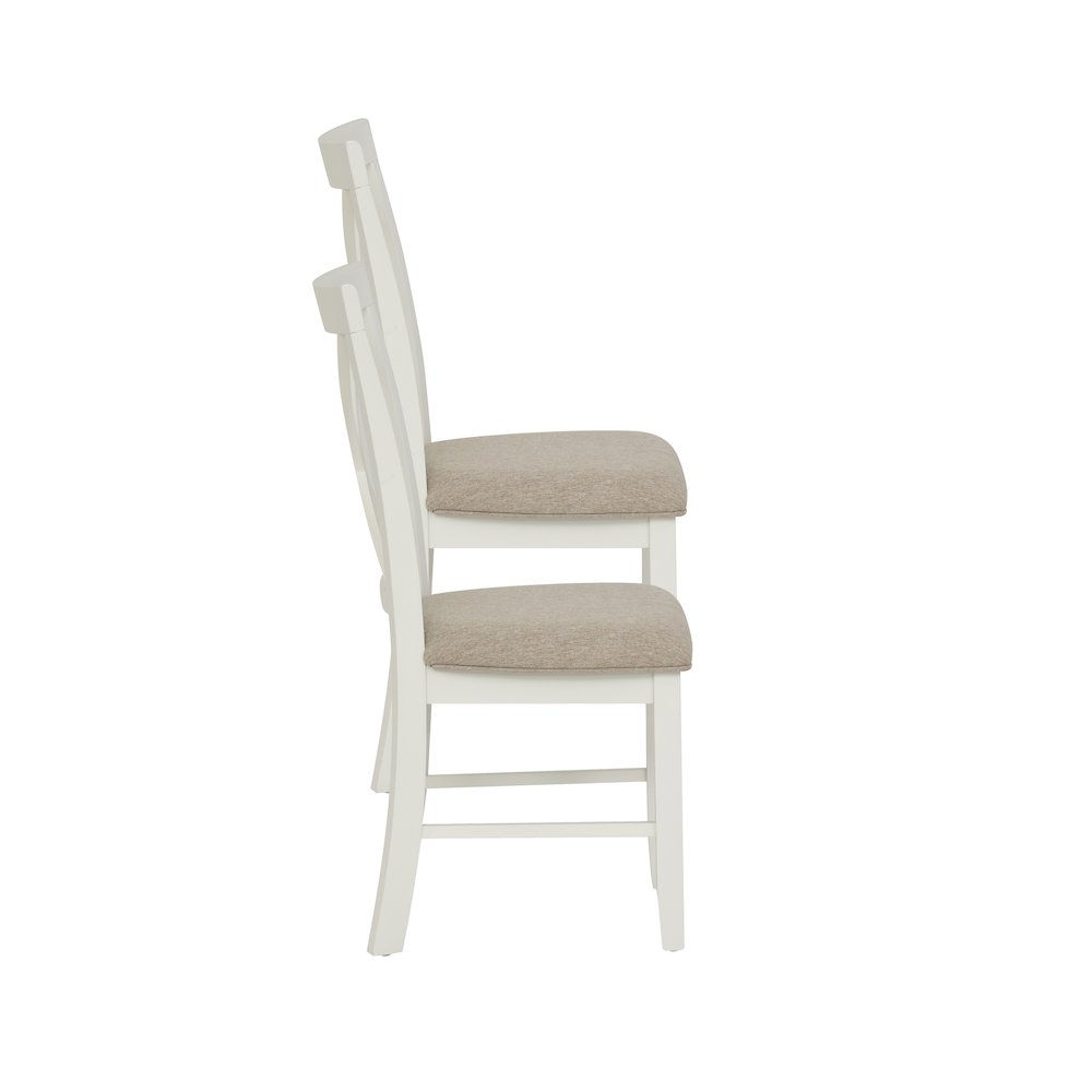 Start2Finish Jane Brown side chair with wooden legs and upholstered cushioned seat and back for comfortable dining or office use.