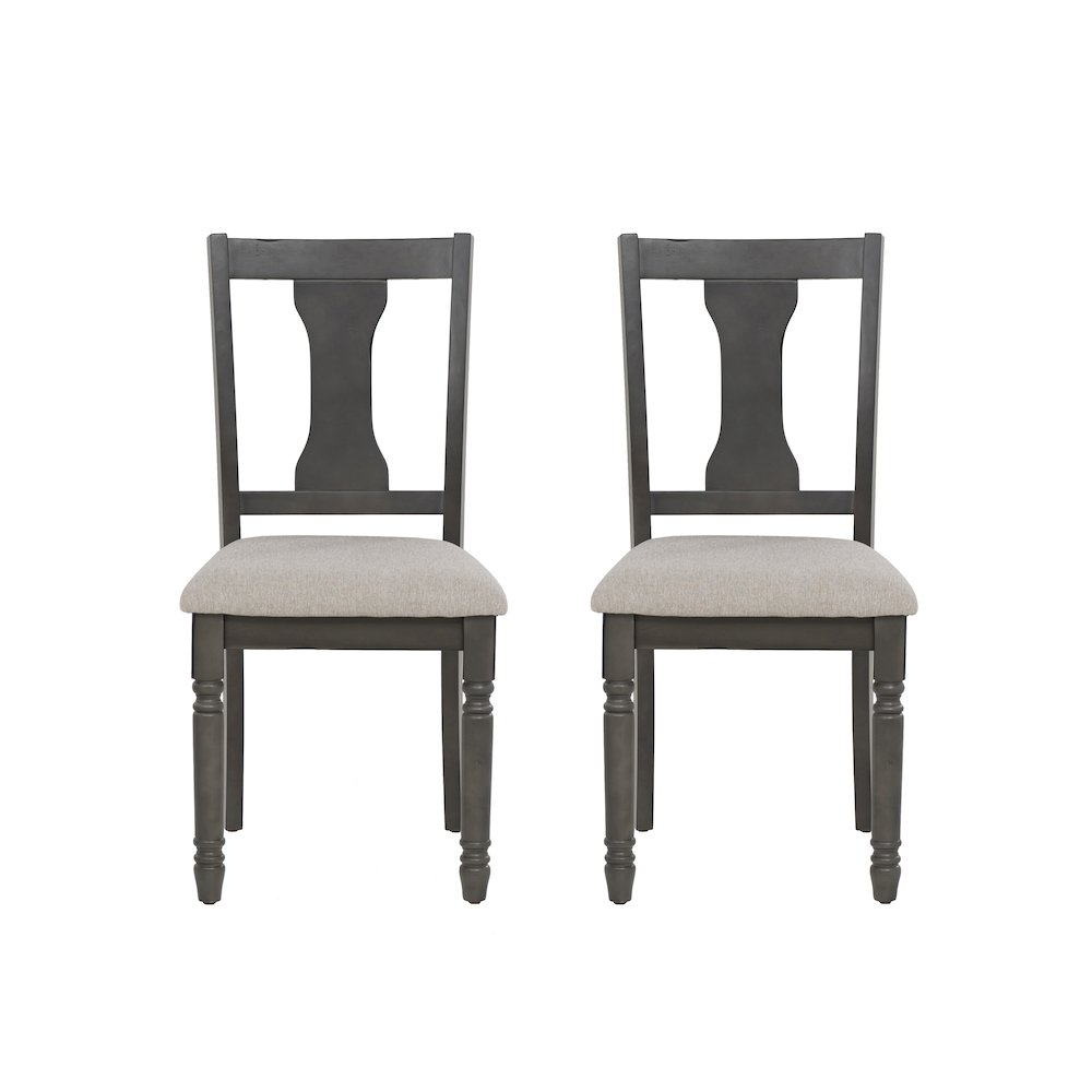 Willow Grey Side Chair by Start2Finish featuring a modern design with wooden legs and a cushioned grey fabric seat.