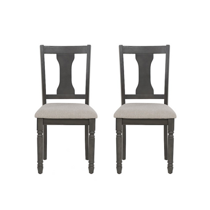 Willow Grey Side Chair by Start2Finish featuring a modern design with wooden legs and a cushioned grey fabric seat.