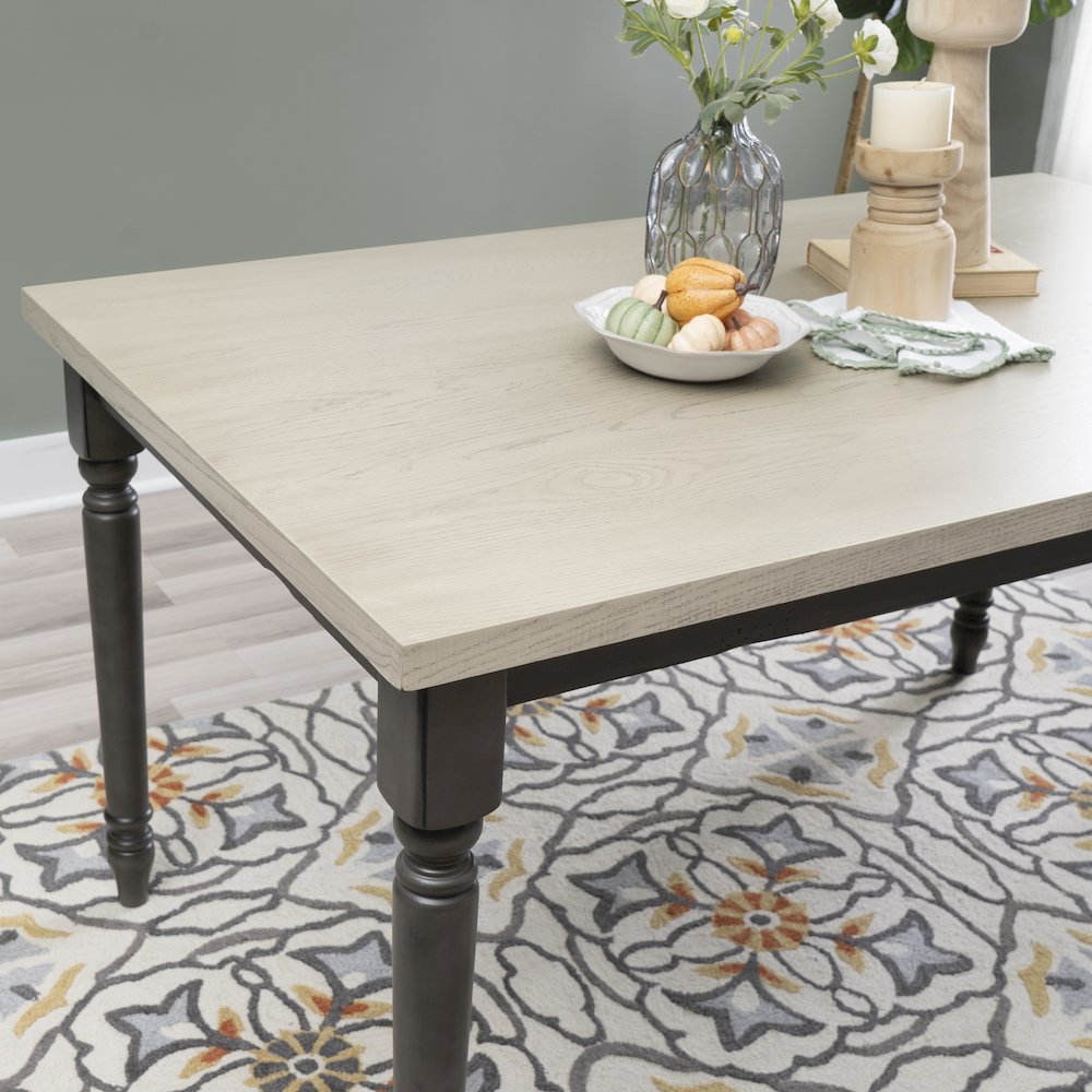 Willow Grey Dining Table by Start2Finish, showing a modern rectangular wooden table with grey finish and sturdy legs.