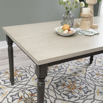 Willow Grey Dining Table by Start2Finish, showing a modern rectangular wooden table with grey finish and sturdy legs.