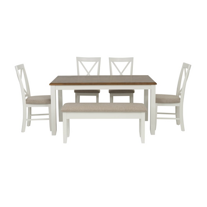 Jane Brown 6-piece dining set by Start2Finish, featuring a wooden table and matching chairs for a stylish kitchen or dining room.