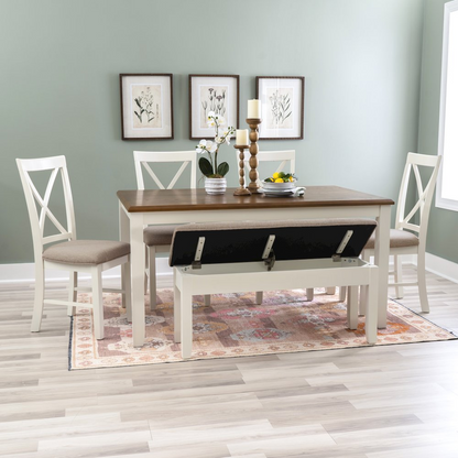 Start2Finish Jane Brown 6-piece dining set featuring a wooden table and six matching chairs in a warm brown finish.