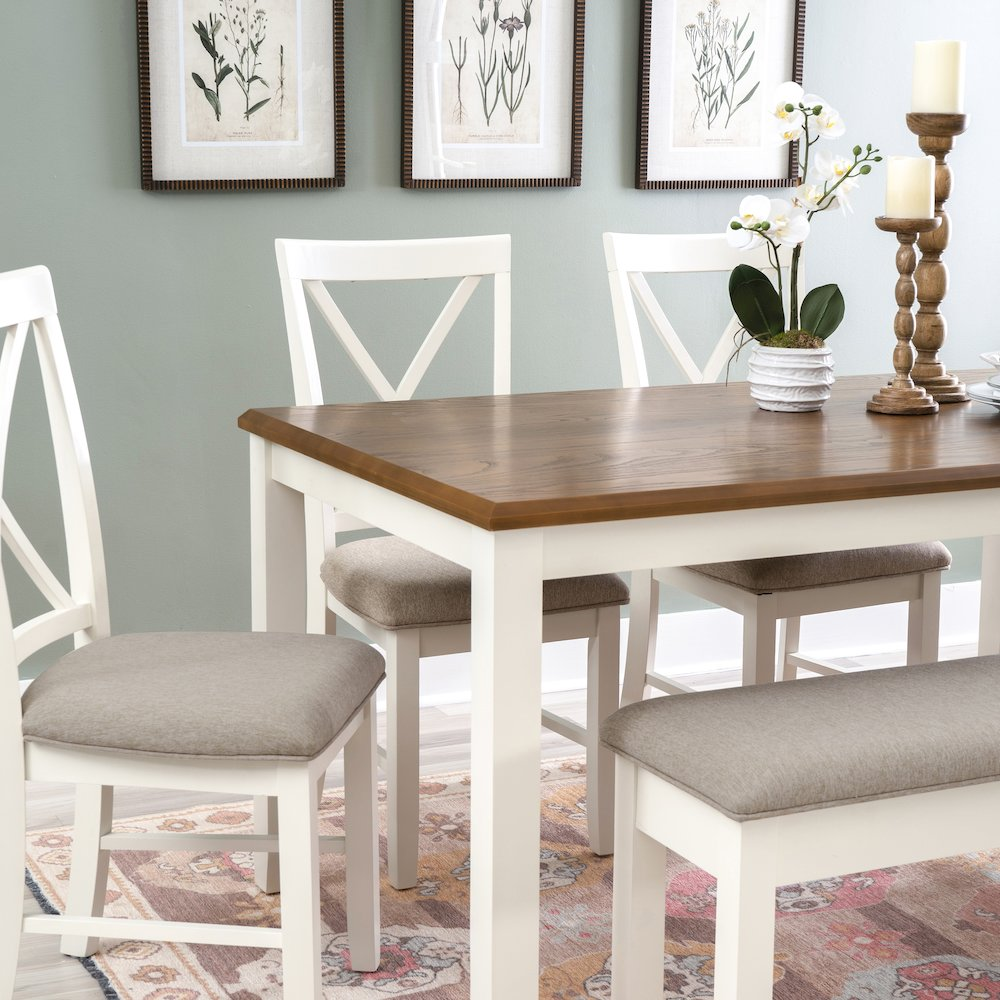 Jane Brown 6-piece dining set by Start2Finish featuring a wooden table and matching chairs for a modern dining room.