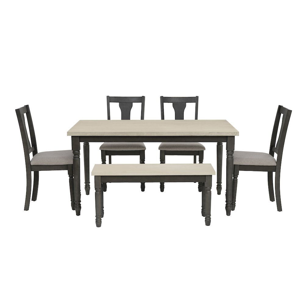 Grey Willow 6-piece dining set by Start2Finish, featuring a table and six matching chairs for stylish home dining.