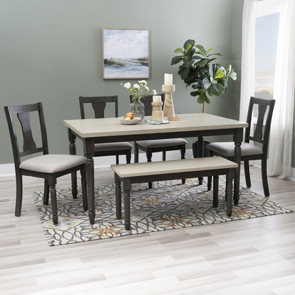 Willow 6-piece grey dining set by Start2Finish featuring a table and six matching chairs for modern kitchen or dining room decor.