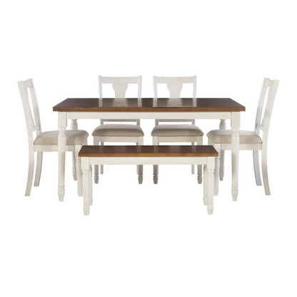 Willow 6-piece brown dining set by Start2Finish featuring a table and six matching chairs, perfect for family meals and gatherings.