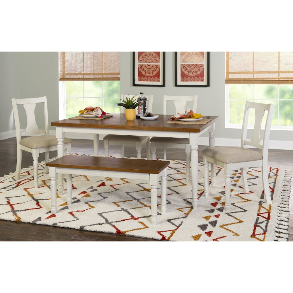 Willow 6-piece brown dining set by Start2Finish featuring a wooden table and matching chairs, perfect for modern dining spaces.