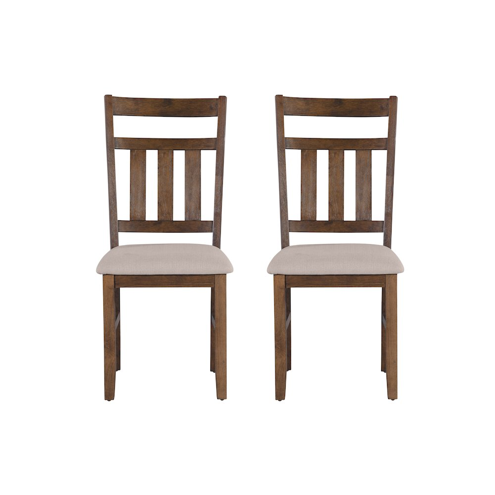 Rustic Turino Umber Side Chair by Start2Finish, showcasing a wooden furniture piece with a curved back and warm finish.