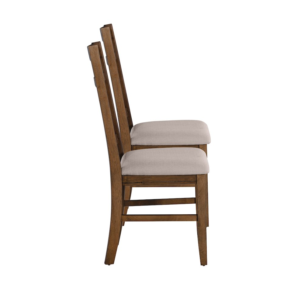 Rustic Turino Umber Side Chair by Start2Finish, showcasing wooden furniture with a natural finish and comfortable design.