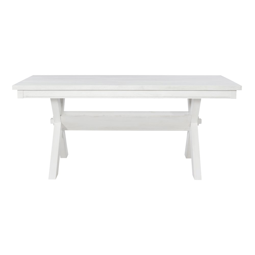 Start2Finish Turino distressed white dining table with a rustic wooden surface and sturdy legs, ideal for farmhouse-style dining rooms.