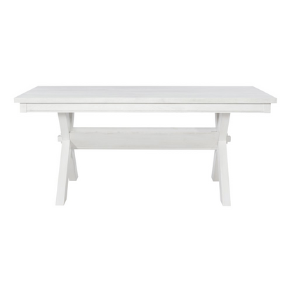 Start2Finish Turino distressed white dining table with a rustic wooden surface and sturdy legs, ideal for farmhouse-style dining rooms.