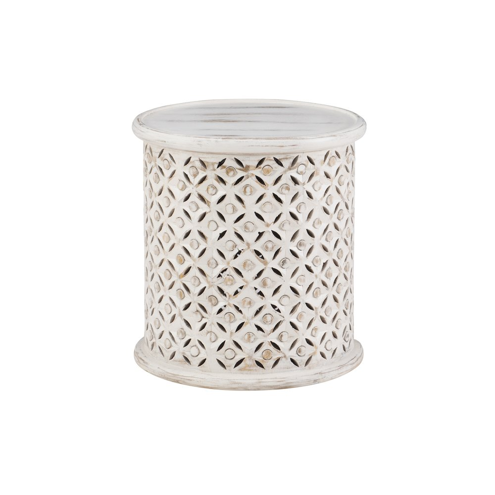 White Inora side table by Start2Finish, showing a modern furniture piece with a sleek, minimalist design and smooth surface.