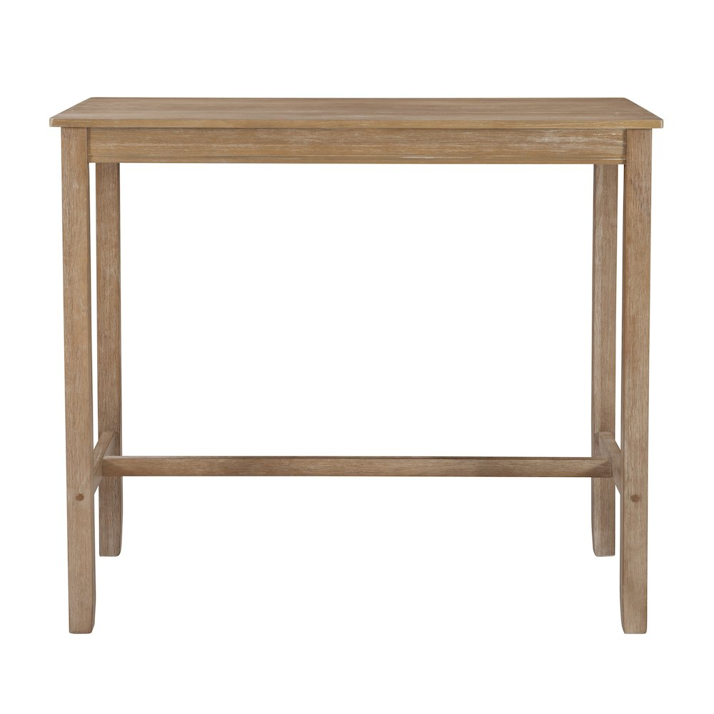 Start2Finish Claridge Bar Pub Table in acacia wood, featuring a sturdy rectangular design with a smooth tabletop and natural wood grain.
