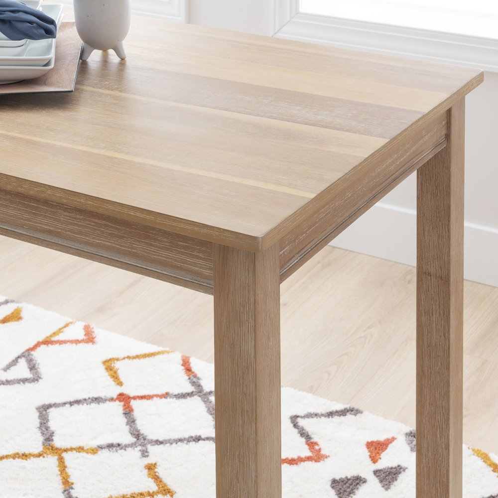 Start2Finish Claridge Counter Pub Table made of acacia wood showing a sleek, modern design with a sturdy tabletop and stylish legs.