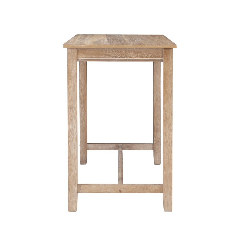 Start2Finish Claridge Counter Pub Table in Acacia wood, showcasing its sturdy design and rich natural wood grain.