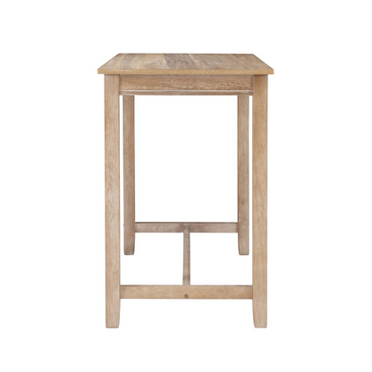 Start2Finish Claridge Counter Pub Table in Acacia wood, showcasing its sturdy design and rich natural wood grain.