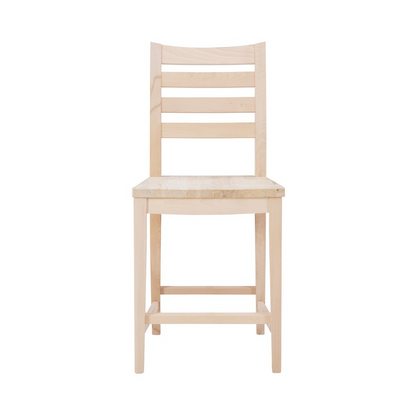Unfinished Flynn counter stools by Start2Finish, set of 2, showing wooden seats and sturdy legs ideal for kitchen or bar area.