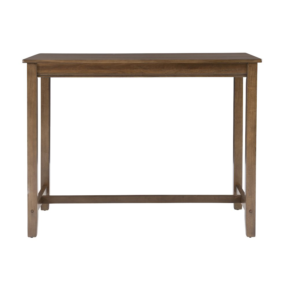 Rustic brown Claridge 36-inch counter height pub table by Start2Finish with a sturdy wooden surface and modern design.