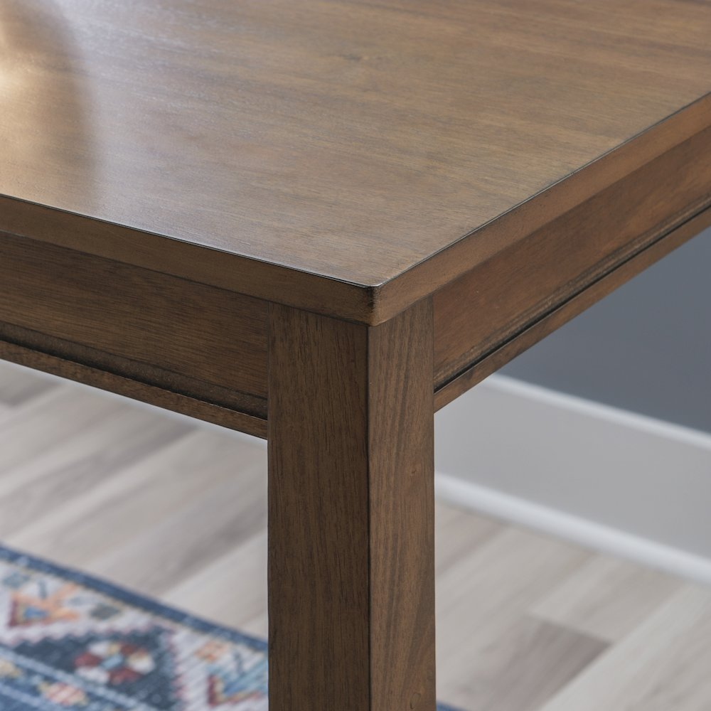 Rustic brown Claridge 36-inch counter height pub table by Start2Finish, featuring a sturdy wooden design with a smooth surface.