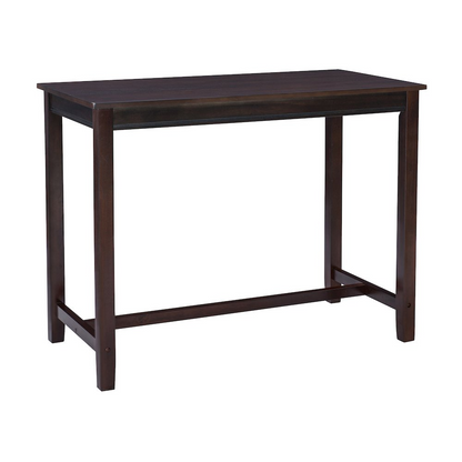 Start2Finish Claridge Counter Pub Table in brown, showcasing a sturdy wooden furniture piece with a smooth tabletop and modern design.