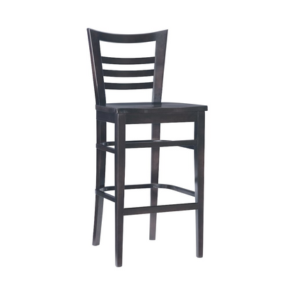 Set of two brown Blairmont barstools by Start2Finish with wooden legs and cushioned seats, ideal for kitchen or bar area.