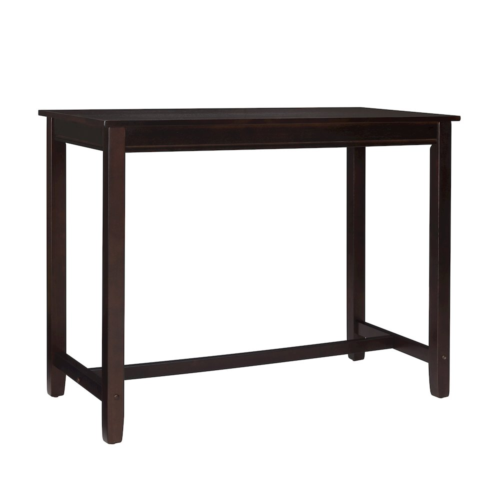 Walnut Claridge 36-inch counter height pub table by Start2Finish, showcasing a sturdy, stylish wooden table with a smooth surface.