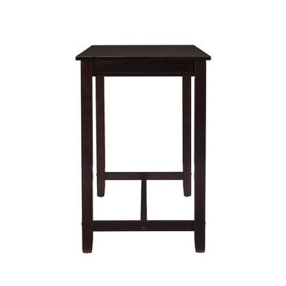 Start2Finish Claridge 36-inch walnut counter height pub table with sturdy wooden legs and a smooth tabletop.